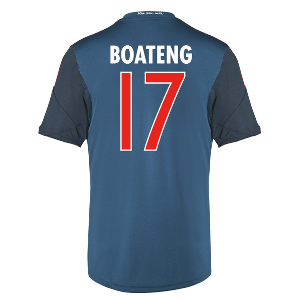 13-14 Bayern Munich #17 Boateng Away Black&Blue Jersey Shirt - Click Image to Close